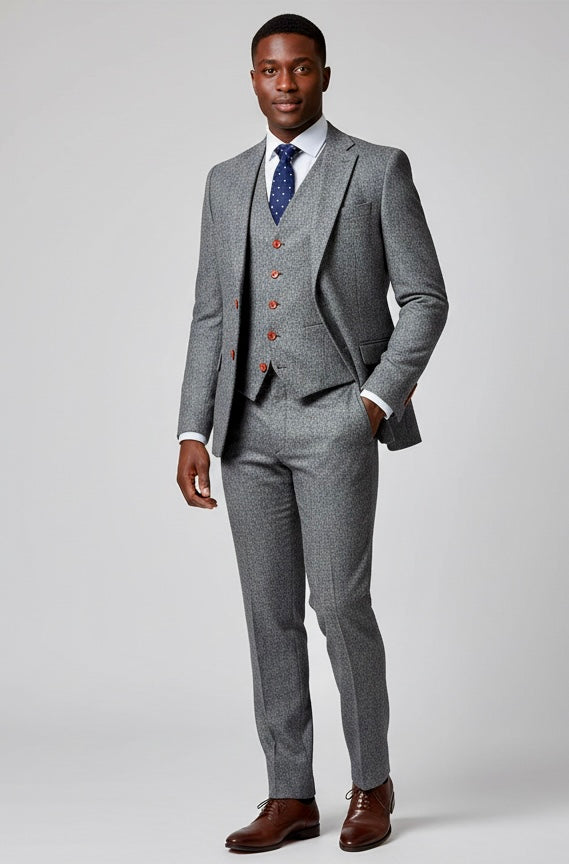 Grey Barleycorn Tweed Suit