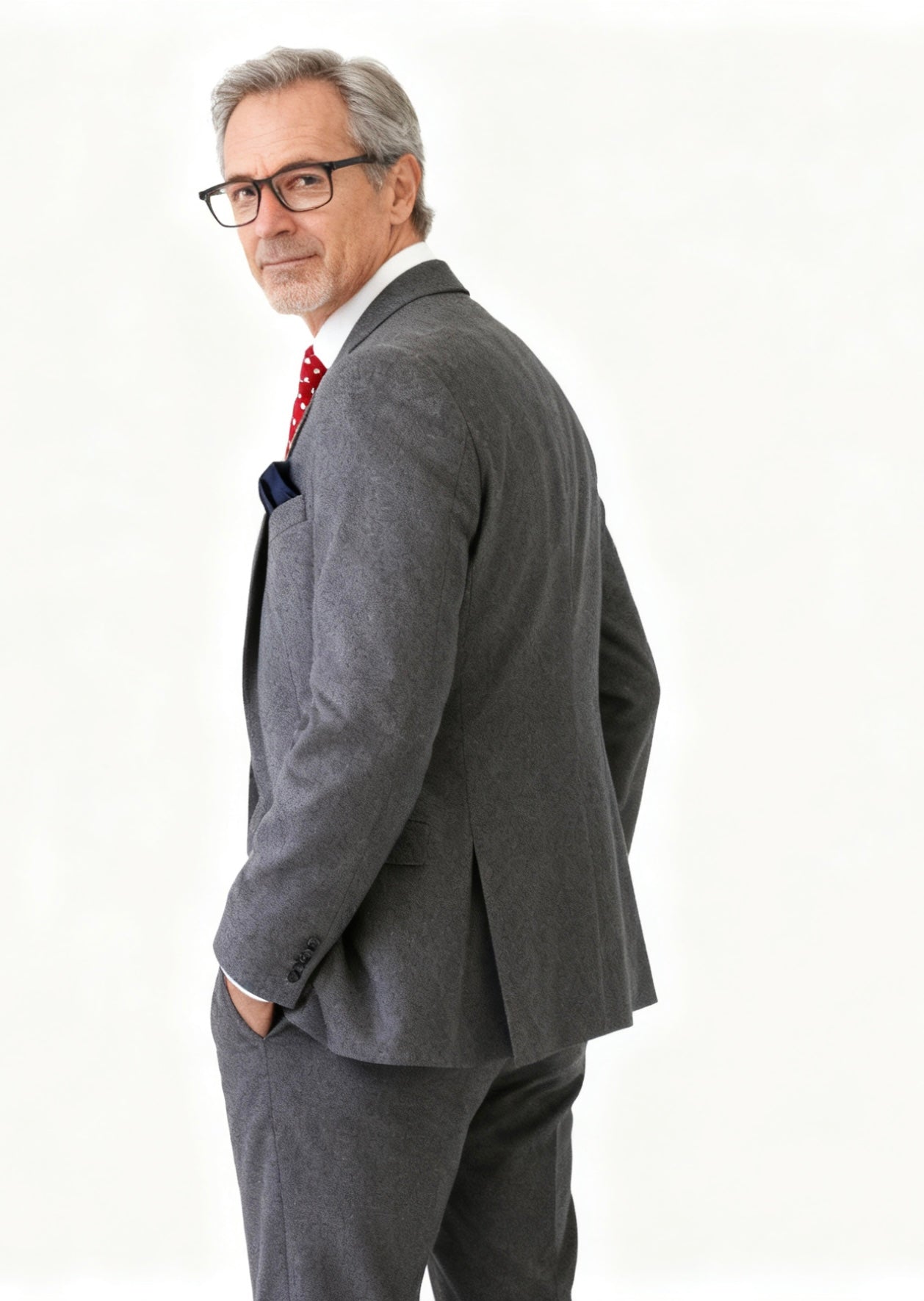 Dark Grey Twill Tweed Suit