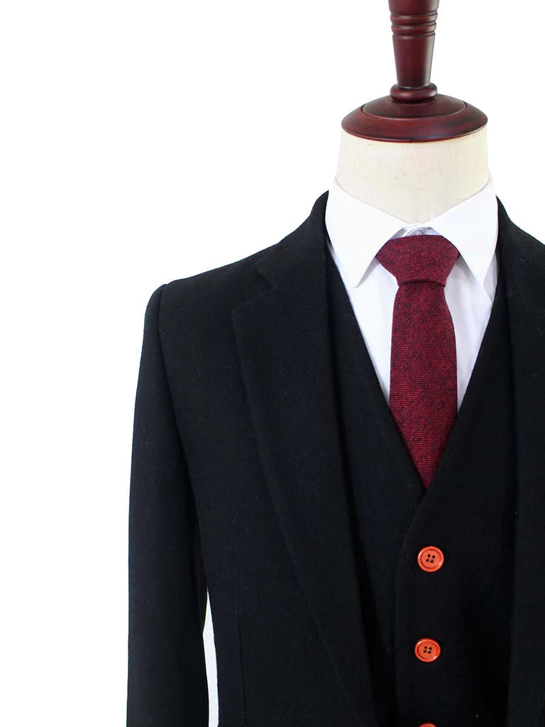 Black Twill Tweed Suit