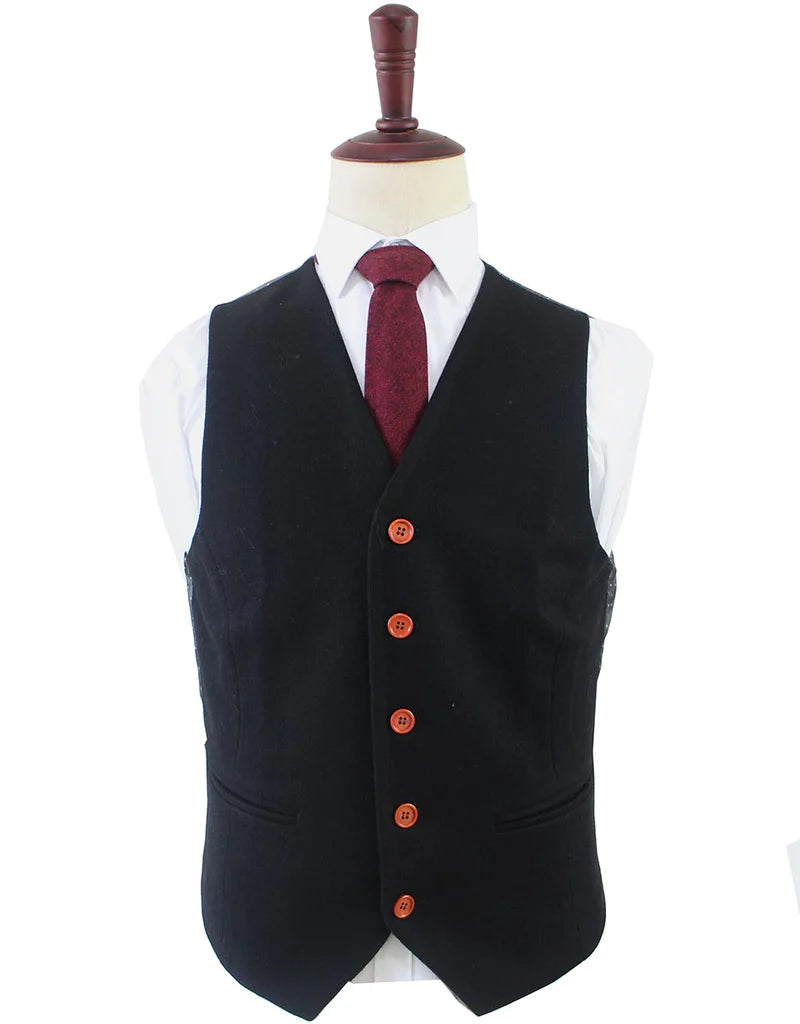 Black Twill Tweed Suit