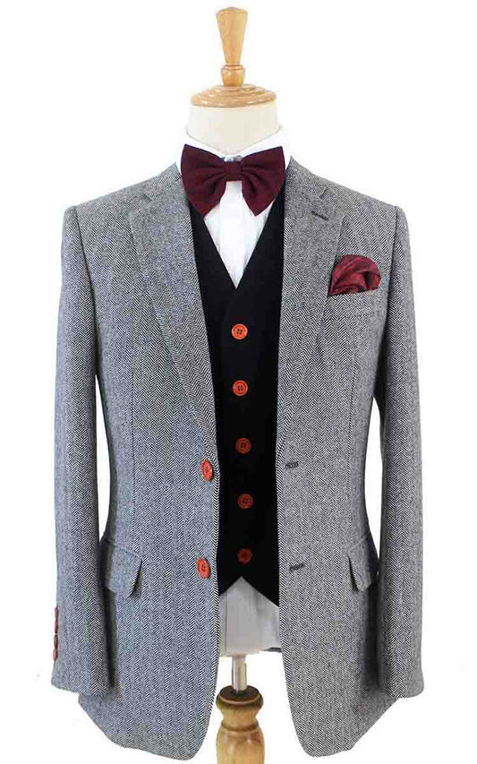Grey Herringbone Mix & Match Tweed Suit
