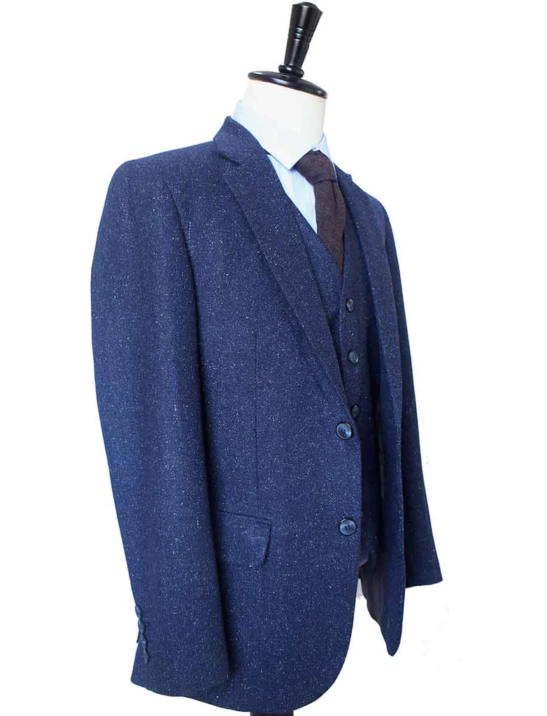 Classic Navy Speckled Tweed Suit