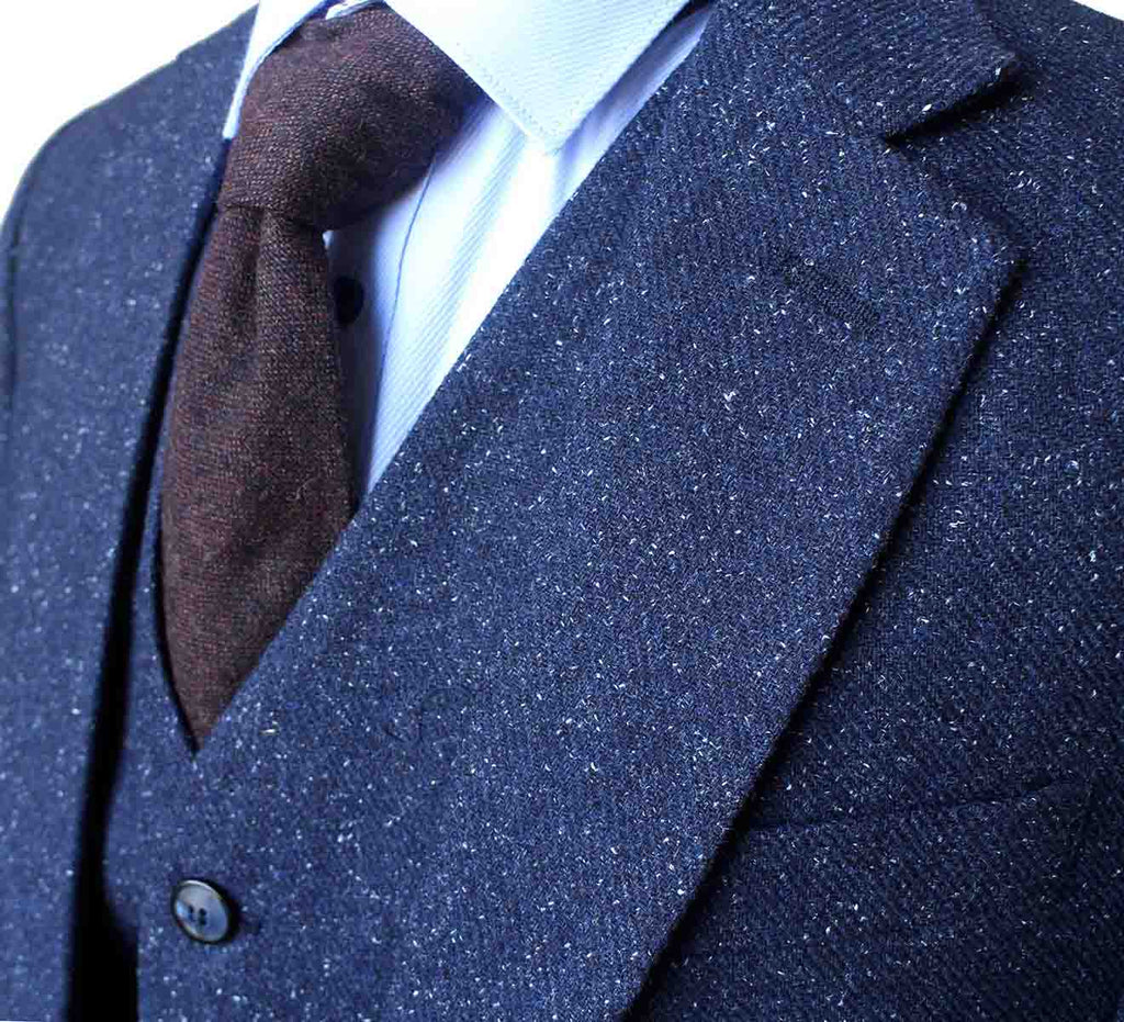 Classic Navy Speckled Tweed Suit