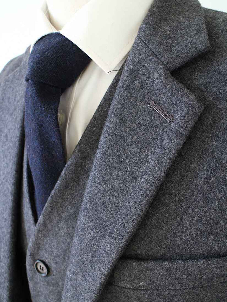 Dark Grey Twill Tweed Suit