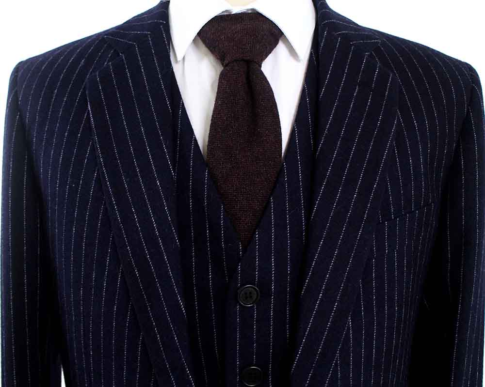 Navy Pinstripe Tweed Suit