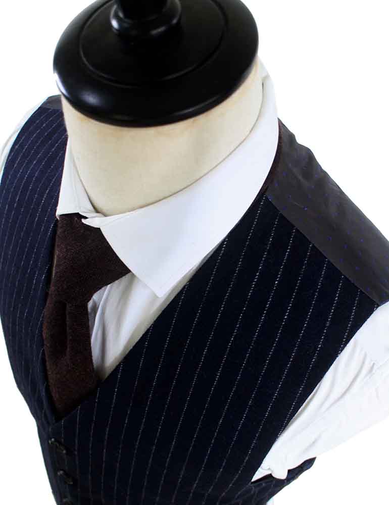 Navy Pinstripe Tweed Suit