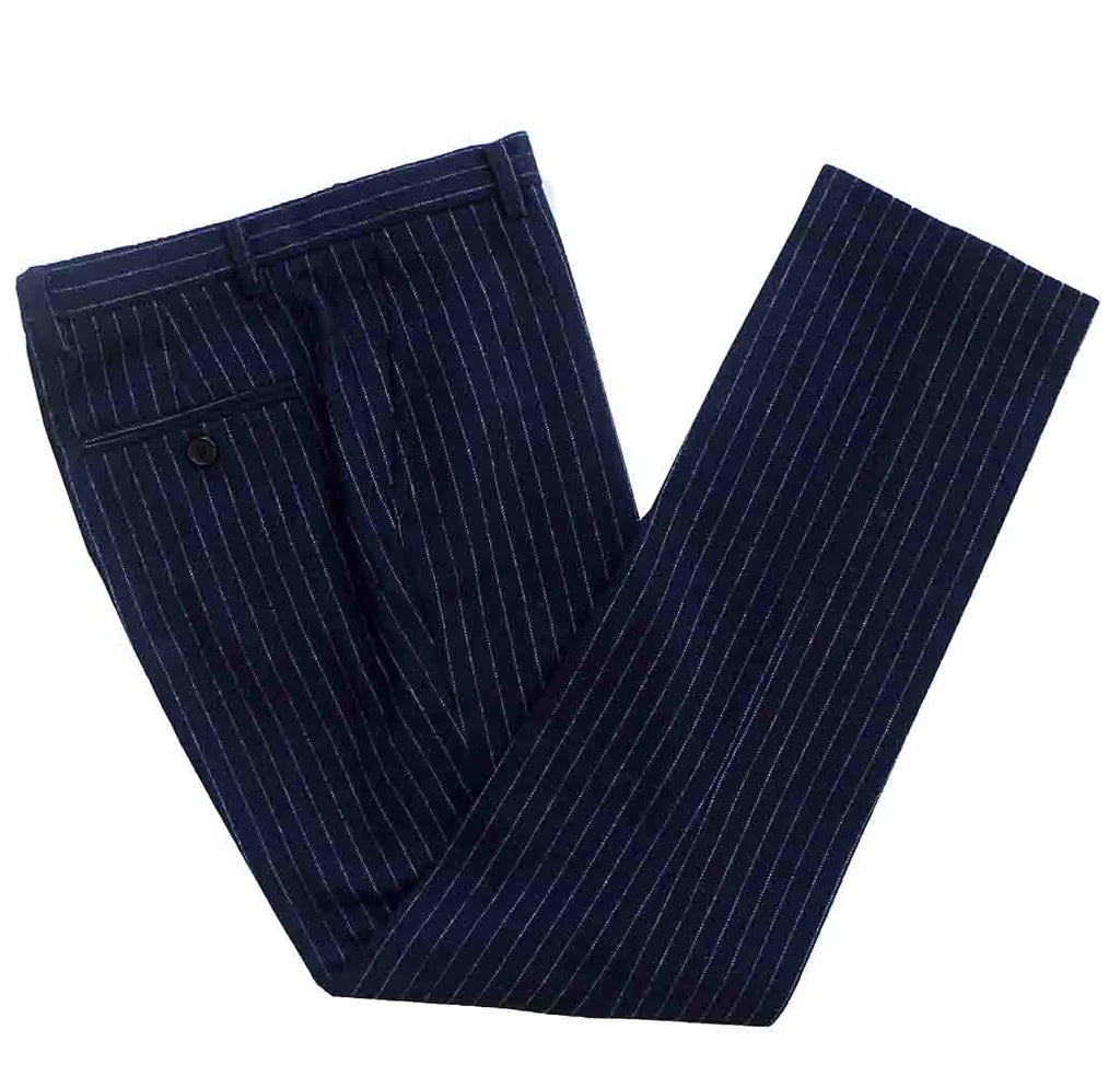 Navy Pinstripe Tweed Suit