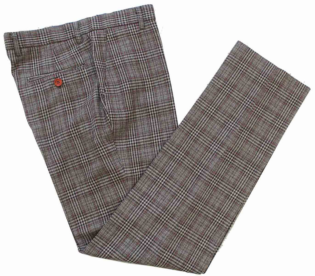 Retro Brown Overcheck Tweed Suit