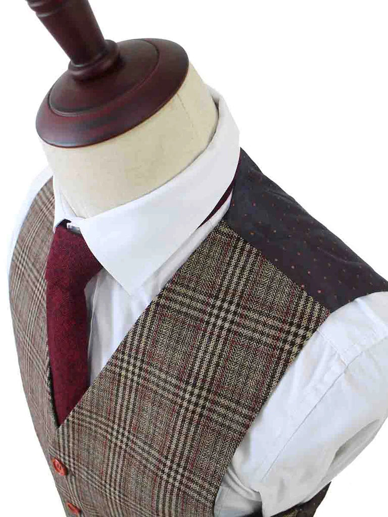 Retro Brown Overcheck Tweed Suit