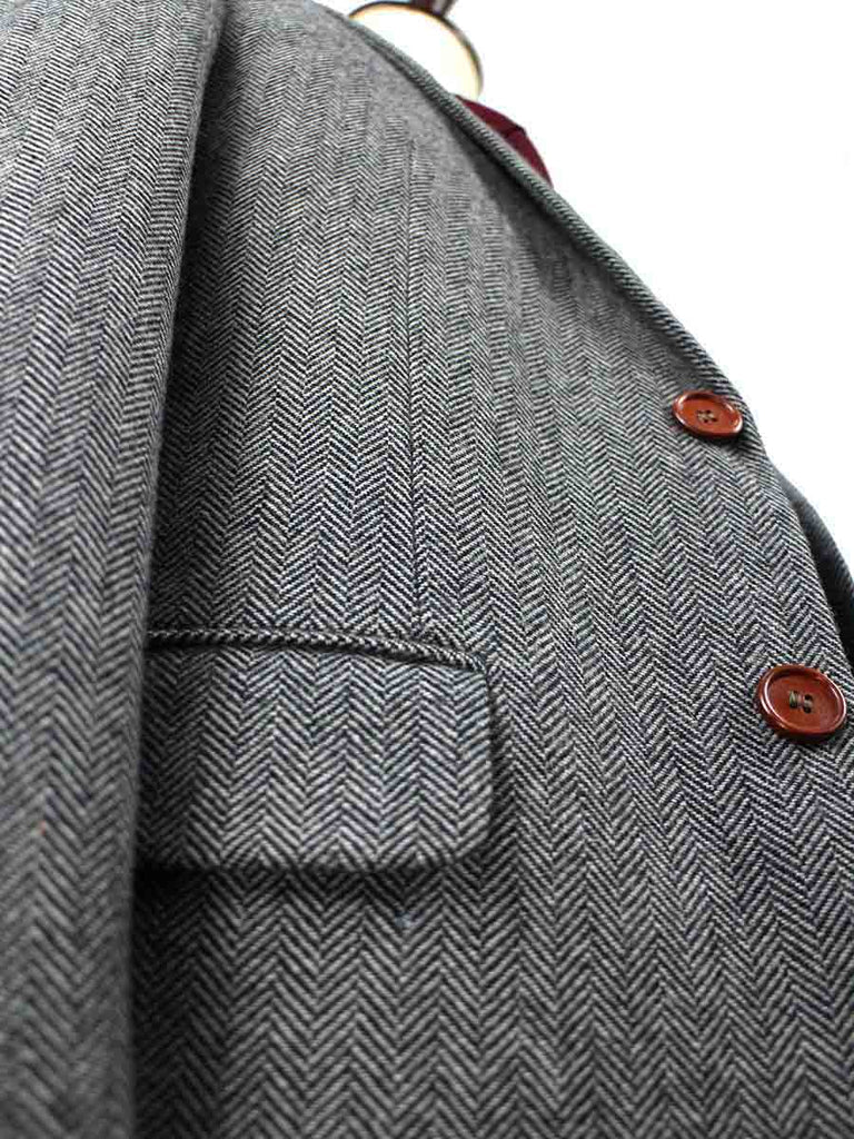Classic Grey Herringbone Tweed Suit