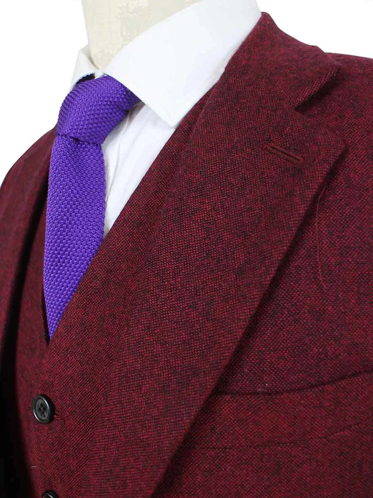 Classic Red Barleycorn Tweed Suit