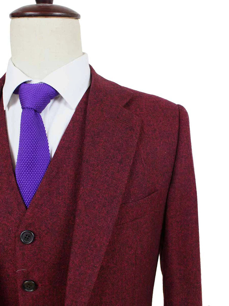 Classic Red Barleycorn Tweed Suit