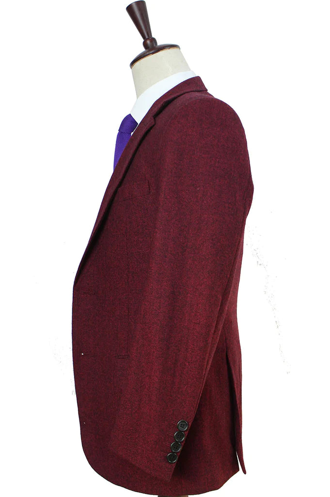 Classic Red Barleycorn Tweed Suit