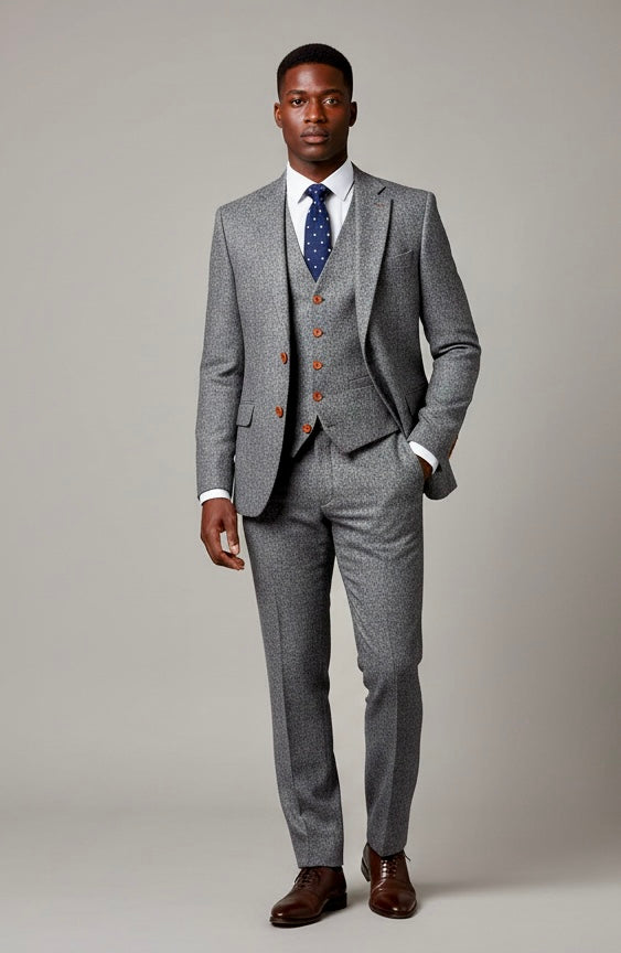 Grey Barleycorn Tweed Suit