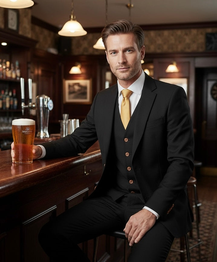 Black Twill Tweed Suit