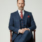 Blue Overcheck Plaid Tweed Suit