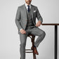 Classic Grey Herringbone Tweed Suit