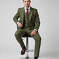 Olive Green Plaid Tweed Suit
