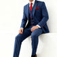 Blue Herringbone Tweed Suit