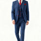 Blue Herringbone Tweed Suit