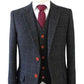 Charcoal Plaid Twill Tweed Suit