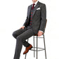 Classic Charcoal Herringbone Tweed Suit