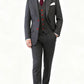 Classic Charcoal Herringbone Tweed Suit