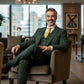 Classic Green Herringbone Tweed Suit