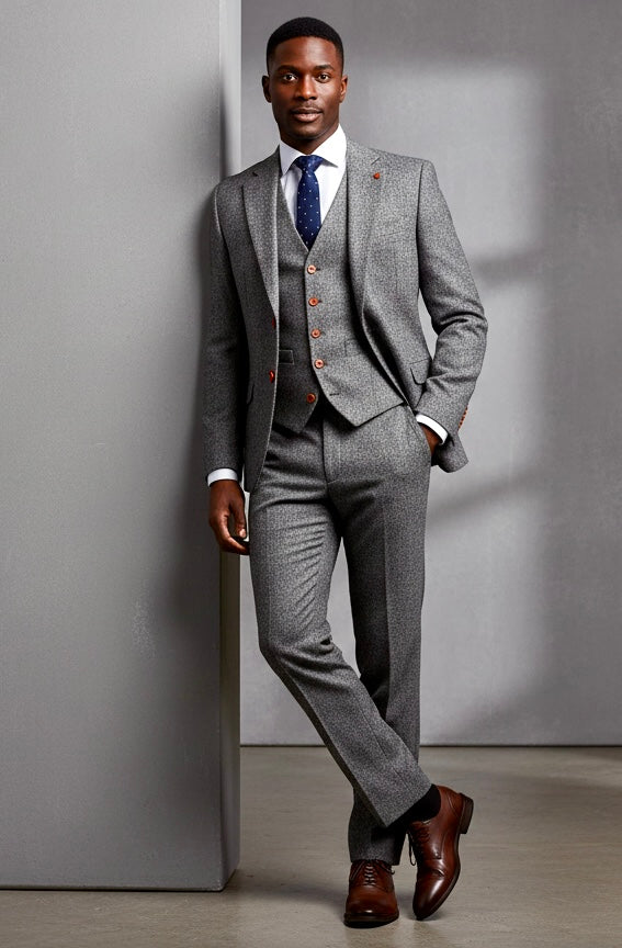 Grey Barleycorn Tweed Suit