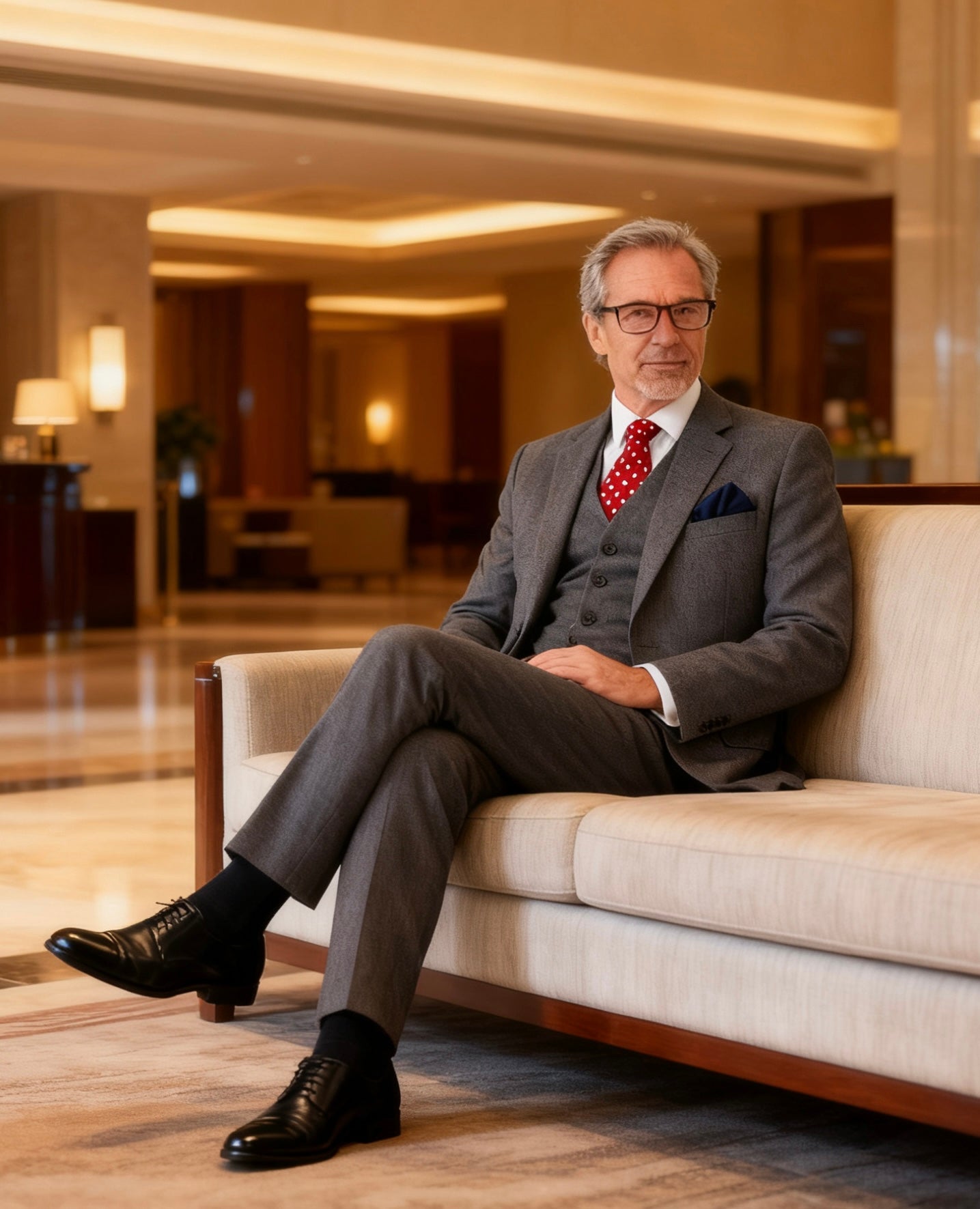 Dark Grey Twill Tweed Suit