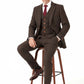Dark Brown Herringbone Tweed Suit