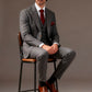 Grey Herringbone Plaid Tweed Suit