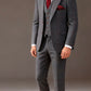 Grey Herringbone Plaid Tweed Suit
