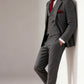 Grey Herringbone Plaid Tweed Suit