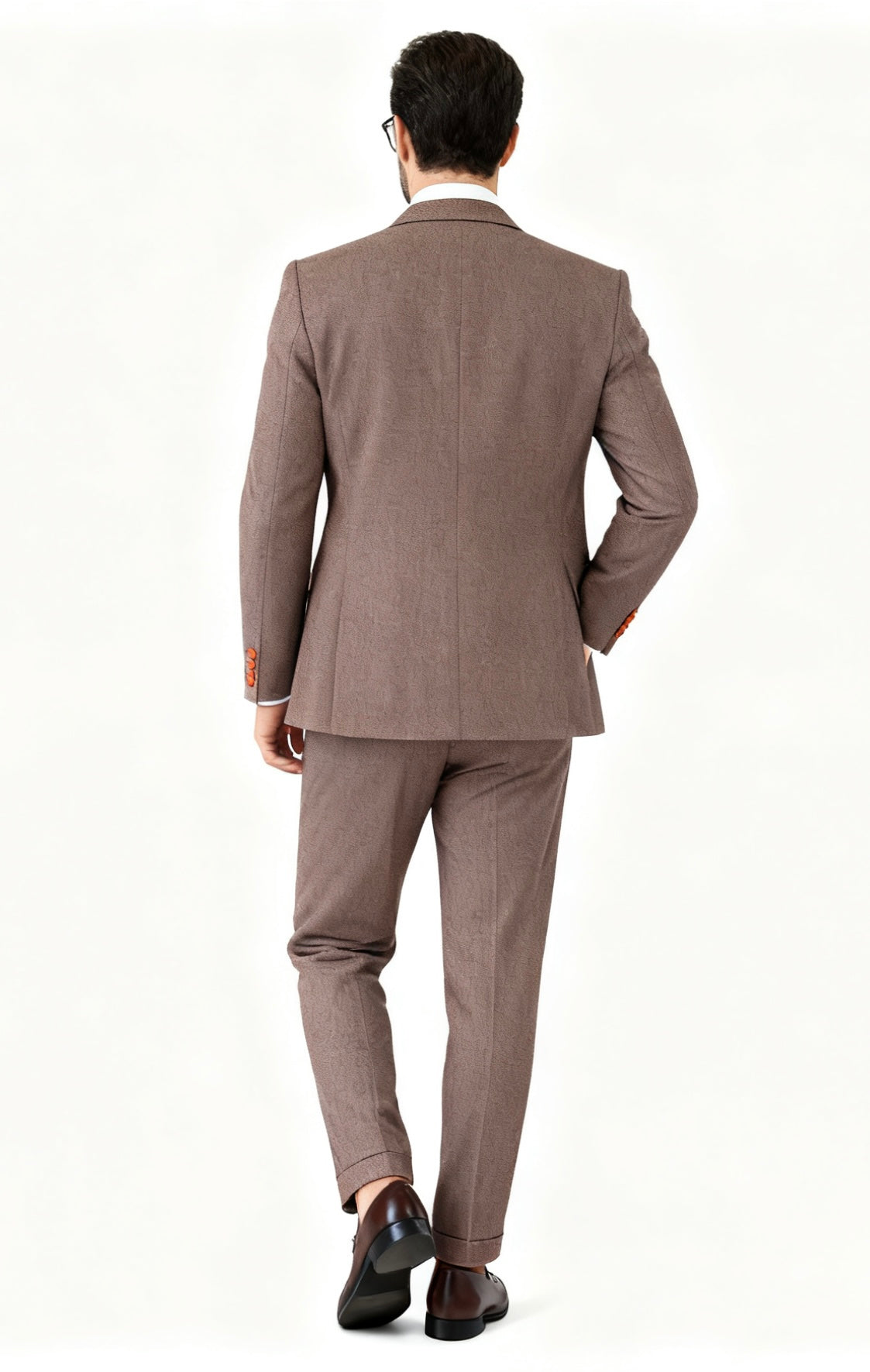 Light Brown Herringbone Tweed Suit