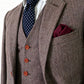Light Brown Herringbone Tweed Suit