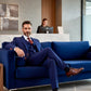 Navy Herringbone Tweed Suit