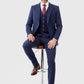 Navy Herringbone Tweed Suit