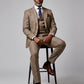 Retro Brown Overcheck Tweed Suit