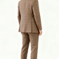 Vintage Brown Herringbone Plaid Tweed Suit