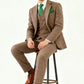 Vintage Brown Herringbone Plaid Tweed Suit