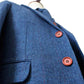 Blue Herringbone Tweed Suit