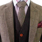 Brown Herringbone Plaid Mix & Match Tweed Suit
