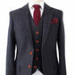 Charcoal Herringbone Tweed Suit
