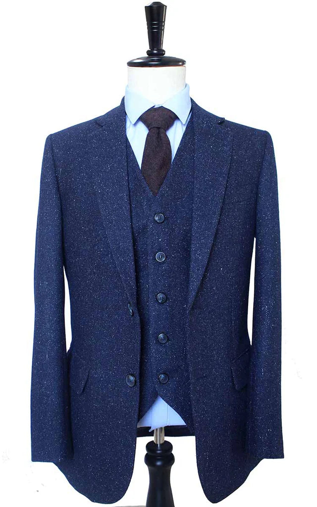 Classic Navy Speckled Tweed Suit