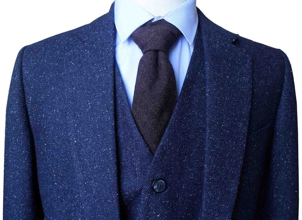 Classic Navy Speckled Tweed Suit