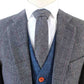 Grey Herringbone Plaid Mix & Match Tweed Suit