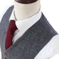 Grey Herringbone Plaid Tweed Suit