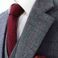 Grey Herringbone Plaid Tweed Suit