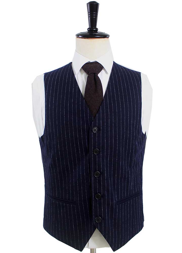 Navy Pinstripe Tweed Suit